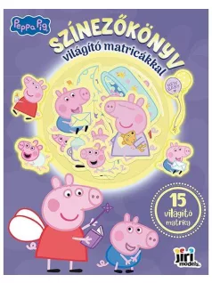   Színezőkönyv világító matricákkal, 23x30cm, 24 oldal, Peppa Malac