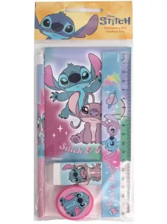   Stitch írószer szett 5 db-os (vonalzó, ceruza, notesz, radír, hegyező)