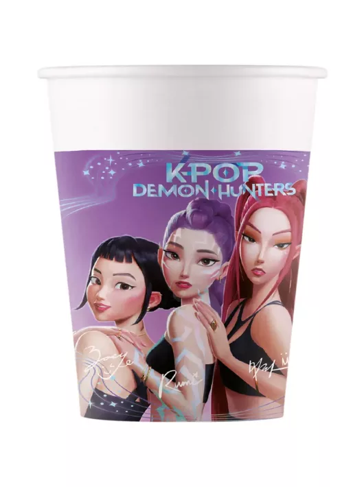 K-POP Démonvadászok papírpohár, 200 ml, 8 db/csomag