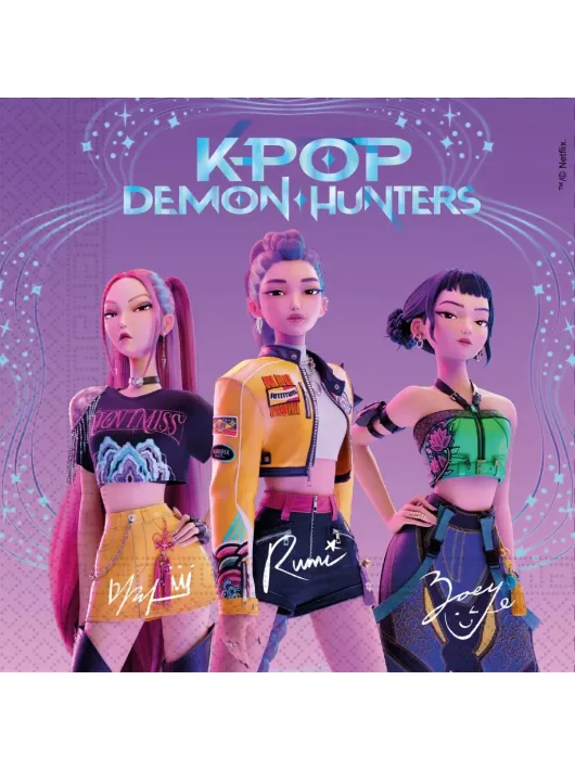 K-POP Démonvadászok szalvéta, 33x33 cm, 20 db/csomag