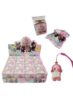   Meglepetés mini plüss plüssfigura, Skullpanda design, akasztóval, kb. 4,5x2,5cm