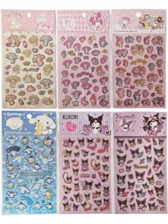   My Melodi, Kuromi és Cinnamoroll matrica 12x17cm, csillogó, többféle változat