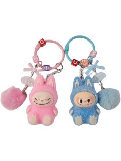 Labubu mintás kulcstartó, lógó díszekkel, többféle
