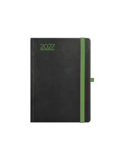   Nero határidőnapló, A/5, heti tervező, 2027, fekete-zöld