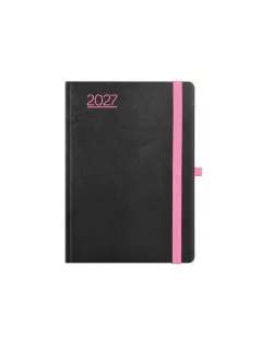 Nero határidőnapló, A/5, heti tervező, 2027, fekete-pink
