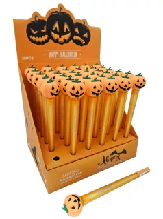   Halloweeni zseléstoll, mosolygó forgó tök, kupakos, kék tinta