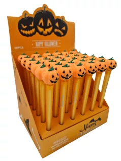   Halloweeni zseléstoll, mosolygó forgó tök, kupakos, kék tinta