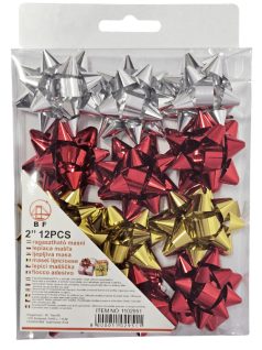   Öntapadós csillag, kicsi, kb. 5 cm-es, 3 féle szín, 12 db/doboz