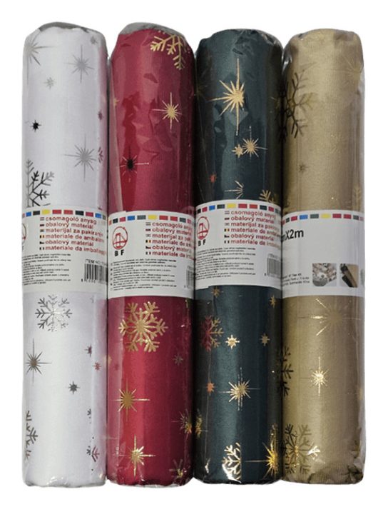 Asztali futó, asztalközép 28 cm x 2m, karácsonyi, hópehely mintás, többféle változat