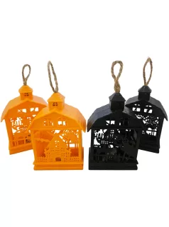   Halloweeni dekor házikó, LED-es, műanyag, 7,5x11cm, kétféle