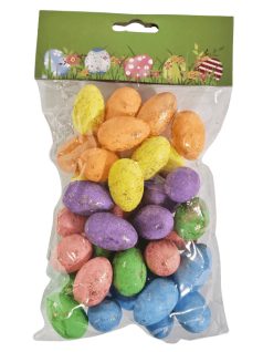 Tojások, műanyag, 12 db/szett, 6 cm-es, pasztell színek