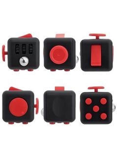   Fidget toys, fidget cube, stresszoldó kocka, kb. 3x3cm, akasztóval, dobozban