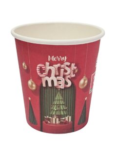 Karácsonyi papír pohár, 160 ml, 25 db/csomag