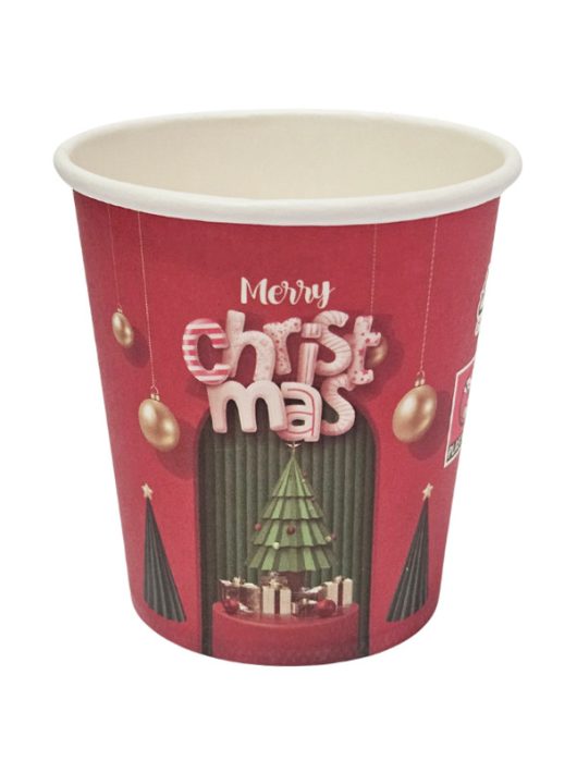 Karácsonyi papír pohár, 160 ml, 25 db/csomag