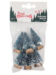   Fenyőfák, karácsonyfák dekorációnak, 6 db/csomag, mini, 5,5cm magas