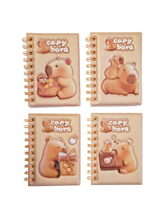 Kapibara spirál notesz, A/6, vonalas, többféle változat 