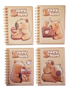 Kapibara spirál notesz, B/6, vonalas, többféle változat 