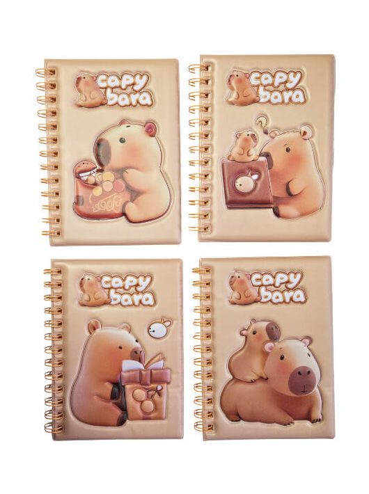 Kapibara spirál notesz, B/6, vonalas, többféle változat 