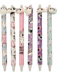   Radírozható zseléstoll, nyomógombos, 0,5mm, cicás (HZ-1791)