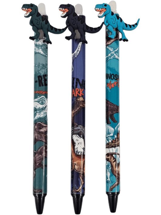 Radírozható zseléstoll, nyomógombos, 0,5mm, dínós (HZ-1612)