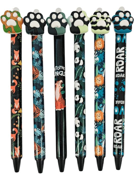 Radírozható zseléstoll, nyomógombos, 0,5mm, mancsok (HZ-2901)