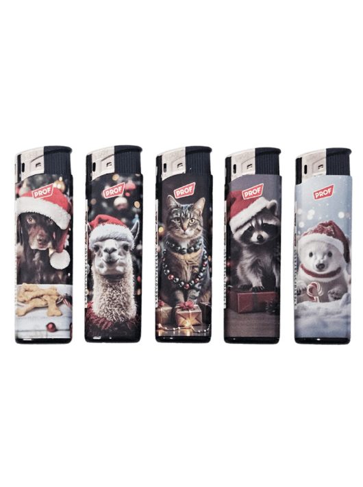 Öngyújtó, karácsonyi állatok, többféle, 1 db