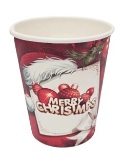 Karácsonyi papír pohár, 266 ml, 12 db/csomag
