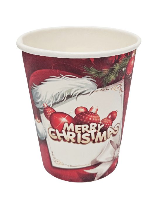 Karácsonyi papír pohár, 266 ml, 12 db/csomag