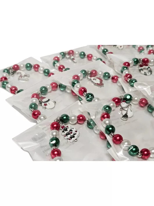 Karácsonyi karkötő charmokkal, gyöngykarkötő, sokféle változat (243260180)