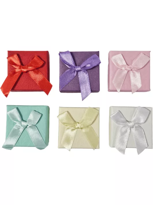 Ékszerdoboz, 5x5cm, többféle szín