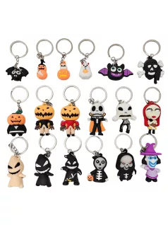 Halloween kulcstartó, műanyag, kb. 1-5cm magas, többféle