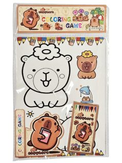 Kapibara színező, zsírkrétákkal, 16x21cm