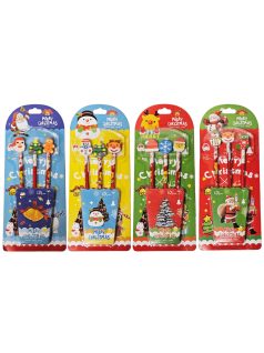   Karácsonyi grafitceruza forma radírral, 3 db/szett, többféle változat