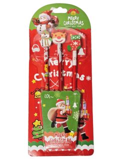   Karácsonyi grafitceruza forma radírral, 3 db/szett, többféle változat