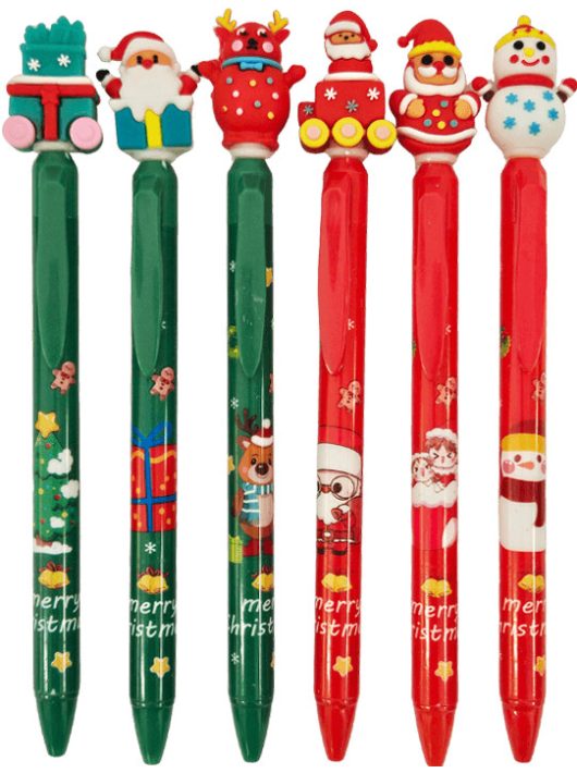 Karácsonyi zseléstoll, nyomógombos, 0,5mm, 6 féle figurával (AE011)
