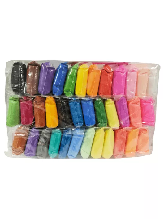 Levegőn száradó gyurmakészlet, habgyurma, 36 szín, 3 db gyurmaformázó eszközzel