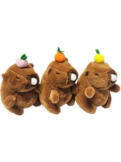   Kapibara plüss kulcstartó, rágógumis, gyümölcssel, kb. 12 cm, többféle