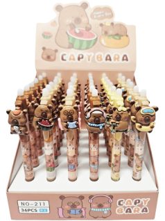   Kapibara radírozható toll, figurával, többféle változat