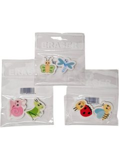 Radír állatkák, 2 db/csomag, többféle változat
