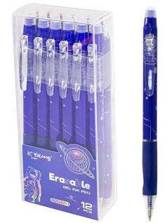 Radírozható zseléstoll, nyomógombos, Yalong, kék