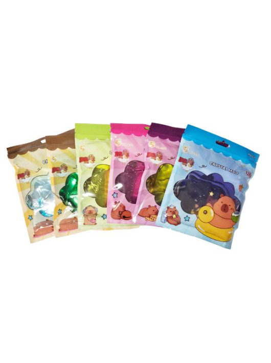 Slime, 120g, zacskós, kapibarás csomagolásban, többféle változat