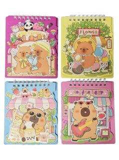 Kapibara notesz matricákkal, 9x11cm, többféle változat