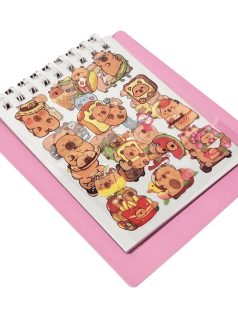 Kapibara notesz matricákkal, 9x11cm, többféle változat