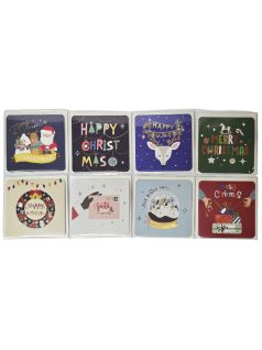 Ajándékkísérő kártya borítékkal, 3D, 10x10cm, többféle változat