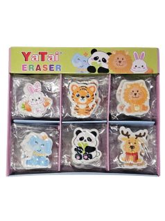 Radír állatkák, kb. 3x4 cm, 6 féle változat