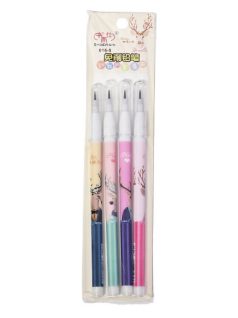   Tolóbetétes ceruza készlet, szarvas mintájú (016-5), 4 db/szett