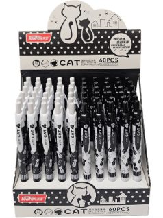 Golyóstoll, 0,5mm, B-5737, cicás, fehér-fekete