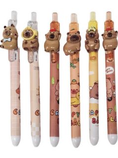 Kapibara golyóstoll, figurával, 6 féle változat