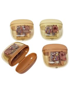   Kapibara hegyező, tartályos, 2 lyukú, kupakkal, 4 féle színben