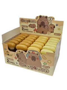   Kapibara hegyező, tartályos, 2 lyukú, kupakkal, 4 féle színben